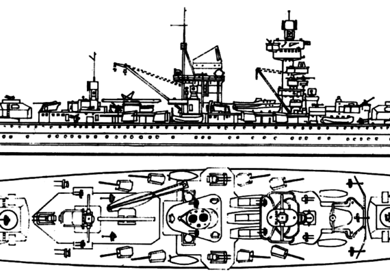 Корабль DKM Admiral Scheer [(Pocket Battleship) (1944) - чертежи, габариты, рисунки